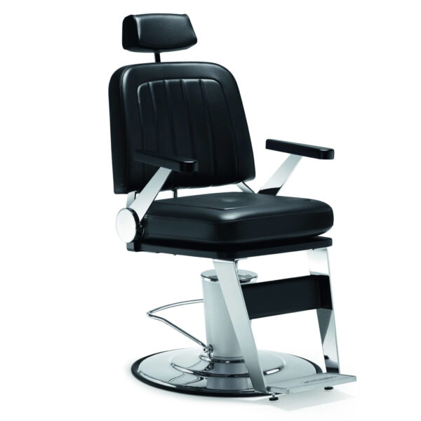OLYMP Legend Friseurstuhl in Schwarz mit ergonomischem Design und verstellbarer Rückenlehne